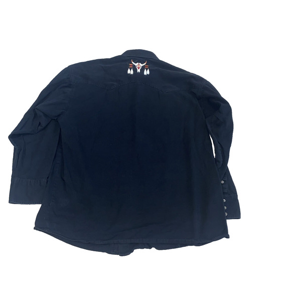PANHANDLE SLIM COWBOY SNAP PEARL WESTERN SHIRT LARGE Embroidered - Picture 5 of 7